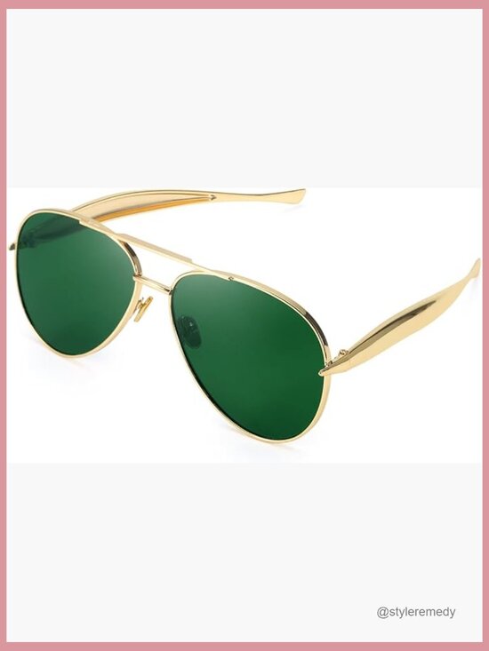 Gold Aviator Sunglasses Polarized UV400 Metal Frame main image 4